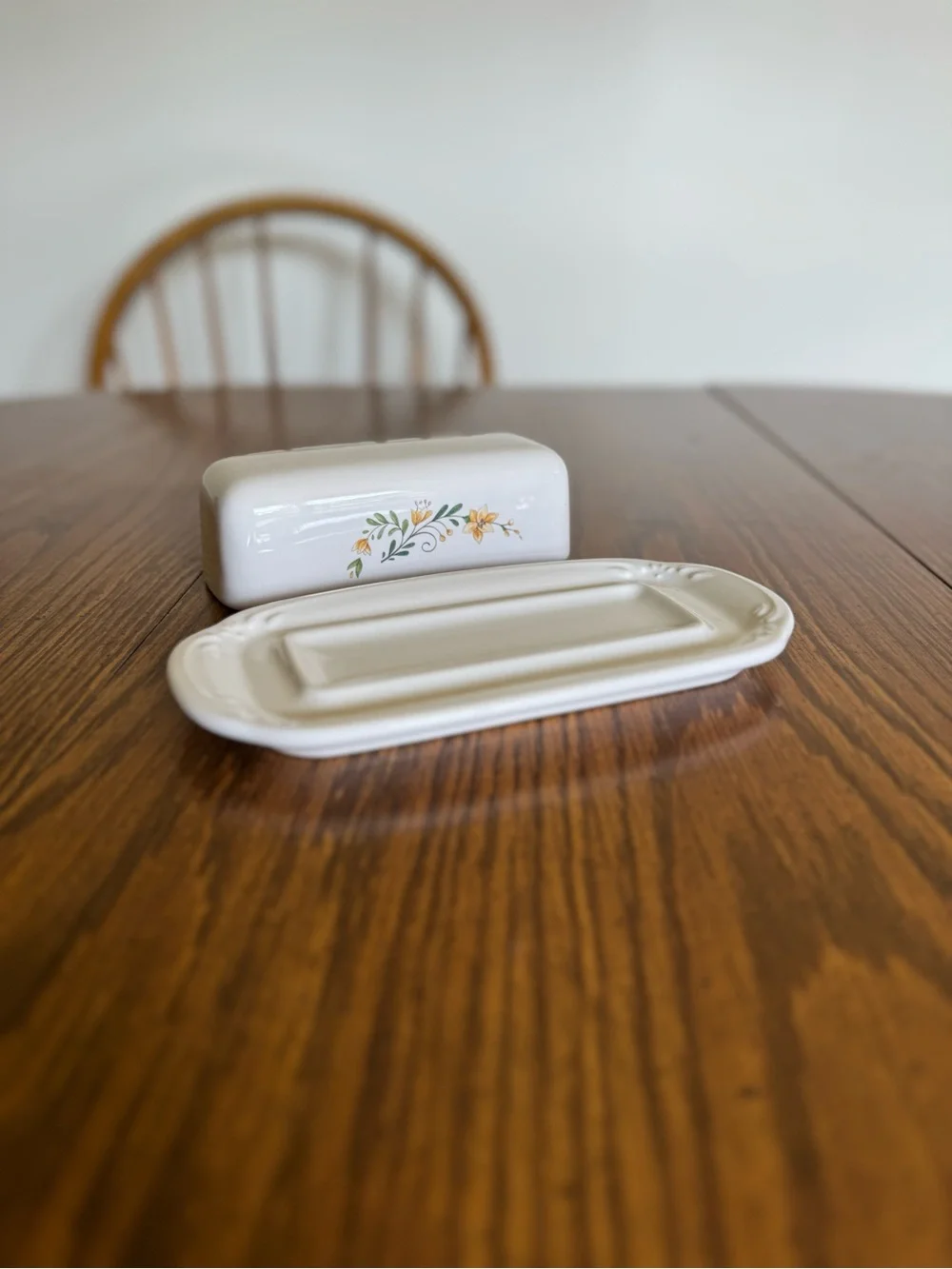 Vintage Meadow Lane Blue Floral Butter Dish | Pfaltzgraff